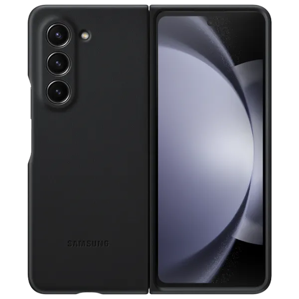 Чехол для смартфона Samsung Galaxy Z Fold 5 Samsung/ Back/ Кожа/ Графитовый Black photo 1