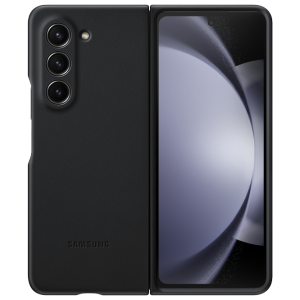 Чехол для смартфона Samsung Galaxy Z Fold 5 Samsung/ Back/ Кожа/ Графитовый Black photo 1