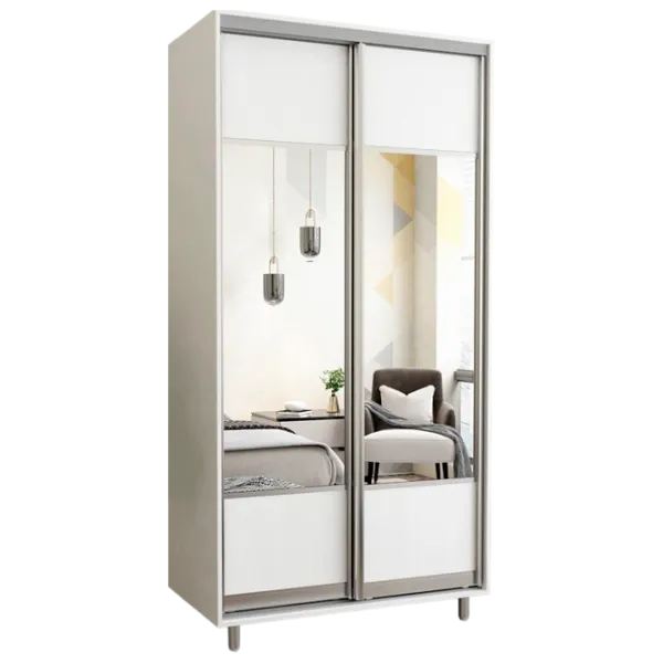 Гардероб Раздвижной Mobildor-Lux ARON P 1000 K1 8681 100 x 60см x 220 / ДСП / Бриллиантовый белый photo 1