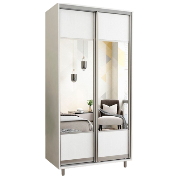 Гардероб Раздвижной Mobildor-Lux ARON P 1000 K1 8681 100 x 60см x 220 / ДСП / Бриллиантовый белый photo 1