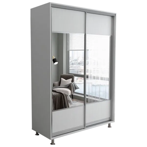 Гардероб Раздвижной Mobildor-Lux ARON P 1300 K1 8681 130 x 60см x 220 / ДСП / Бриллиантовый белый photo 1