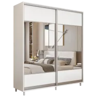 Dulap pentru haine Glisant Mobildor-Lux ARON P 1700 K1 8681 170 x 60 x 220 / DSP / Alb briliant