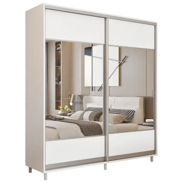 Гардероб Раздвижной Mobildor-Lux ARON P 1800 K1 8681 180 x 60см x 220 / ДСП / Бриллиантовый белый photo 1