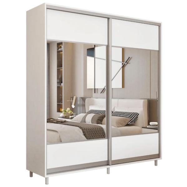 Гардероб Раздвижной Mobildor-Lux ARON P 1900 K1 8681 190 x 60см x 220 / ДСП / Бриллиантовый белый photo 1