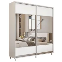 Dulap pentru haine Glisant Mobildor-Lux ARON P 1900 K1 8681 190 x 60 x 220 / DSP / Alb briliant