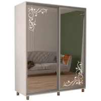 Dulap pentru haine Glisant Mobildor-Lux ARON P 1100 8681 Desen 110 x 60 x 220 / PAL / Alb briliant