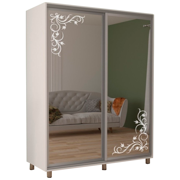 Dulap pentru haine Glisant Mobildor-Lux ARON P 2000 8681 Desen 200 x 60 x 220 / PAL / Alb briliant photo 1