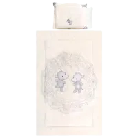 Lenjerie de pat pentru copii Lorelli Tren Set Ranforce Happy Hippo (20800053601) Bumbac/ Beige