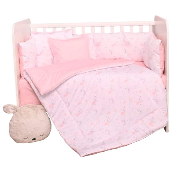 Lenjerie de pat pentru copii Lorelli Trend Set Ranforce (20800055301) Bumbac/ Pink Baloons photo 1