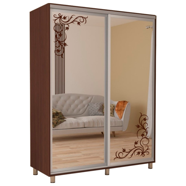 Dulap pentru haine Glisant Mobildor-Lux Aron 1100 2226 Desen 110 x 60 x 220 / PAL / Wenghe photo 1