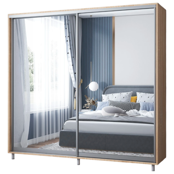 Dulap pentru haine Glisant Mobildor-Lux ARON 2000 3025 200 x 60 x 220 / PAL / Stejar Sonoma photo 1