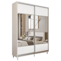 Dulap pentru haine Glisant Mobildor-Lux ARON S 1100 K1 8681 110 x 60 x 220 / PAL / Alb briliant