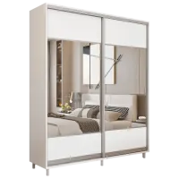 Гардероб Раздвижной Mobildor-Lux ARON S 1900 K1 8681 190 x 60см x 220 / ЛДСП / Бриллиантовый белый