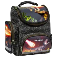 Ghiozdan pentru copii Derform Dinosaurs Black Gray Black