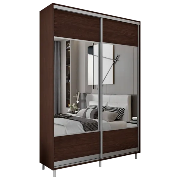 Dulap pentru haine Glisant Mobildor-Lux ARON S 1500 K1 2226 150 x 60 x 220 / PAL / Wenghe photo 1