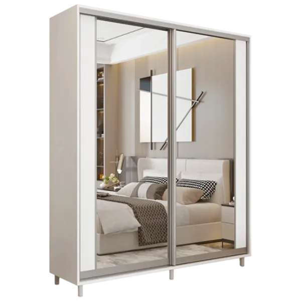 Dulap pentru haine Glisant Mobildor-Lux ARON S 1600 K2 8681 160 x 60 x 220 / PAL / Alb briliant photo 1 Dulap pentru haine Glisant Mobildor-Lux ARON S 1600 K2 8681 160 x 60 x 220 / PAL / Alb briliant photo 1