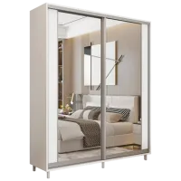 Dulap pentru haine Glisant Mobildor-Lux ARON S 1600 K2 8681 160 x 60 x 220 / PAL / Alb briliant