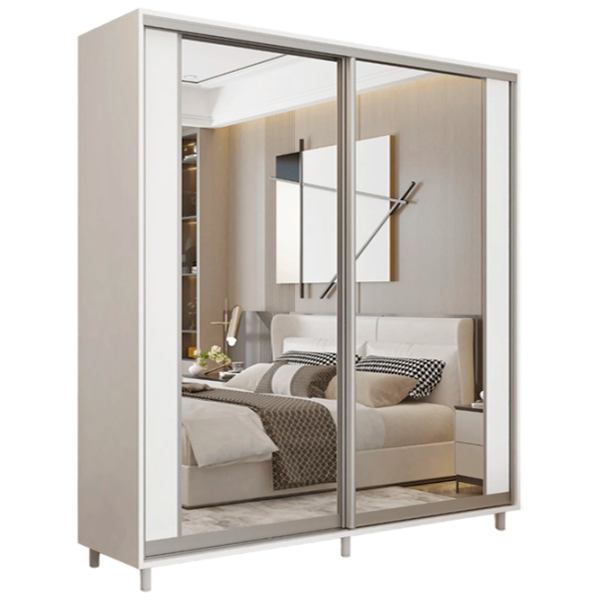 Dulap pentru haine Glisant Mobildor-Lux ARON S 2000 K2 8681 200 x 60 x 220 / PAL / Alb briliant photo 1 Dulap pentru haine Glisant Mobildor-Lux ARON S 2000 K2 8681 200 x 60 x 220 / PAL / Alb briliant photo 1