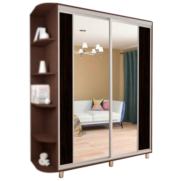 Dulap pentru haine Glisant Mobildor-Lux ARON S 2000 K2 2226 200 x 60 x 220 / PAL / Wenghe photo 1