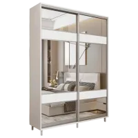 Гардероб Раздвижной Mobildor-Lux ARON S 1000 K3 8681 100 x 60см x 220 / ЛДСП / Бриллиантовый белый