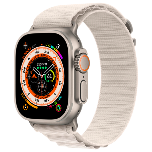 Ceas inteligent Apple Watch Ultra 1.92"/ 49 mm/ Titanium - Starlight Alpine/ MQF03 photo 1