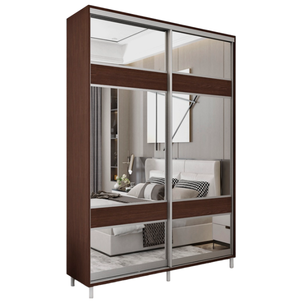 Dulap pentru haine Glisant Mobildor-Lux ARON S 1200 K3 2226 120 x 60 x 220 / PAL / Wenghe photo 1