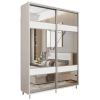 Dulap pentru haine cupe Mobildor-Lux ARON S K3 8681 110 x 60 x 220 / LPAL / Alb briliant