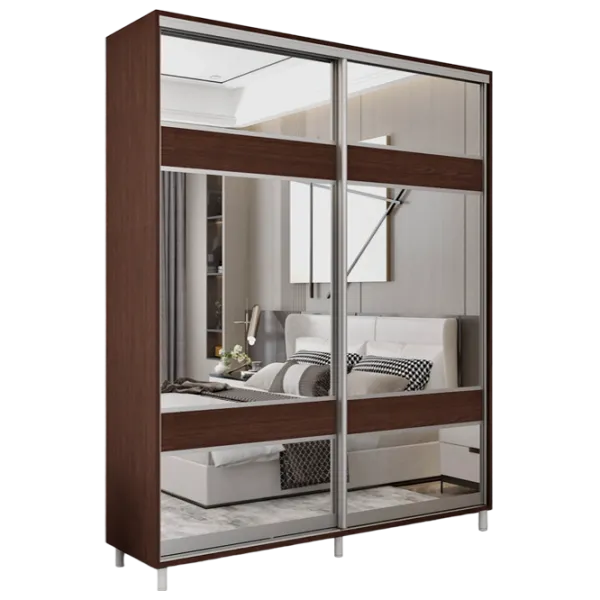 Dulap pentru haine Glisant Mobildor-Lux ARON S 1600 K3 2226 160 x 60 x 220 / PAL / Wenghe photo 1