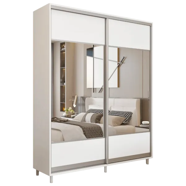 Dulap pentru haine Glisant Mobildor-Lux ARON 1700 K1 8681 170 x 60 x 220 / PAL / Alb briliant photo 1 Dulap pentru haine Glisant Mobildor-Lux ARON 1700 K1 8681 170 x 60 x 220 / PAL / Alb briliant photo 1