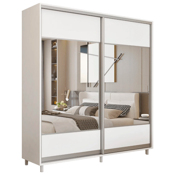 Dulap pentru haine Glisant Mobildor-Lux ARON 1900 K1 8681 190 x 60 x 220 / PAL / Alb briliant photo 1 Dulap pentru haine Glisant Mobildor-Lux ARON 1900 K1 8681 190 x 60 x 220 / PAL / Alb briliant photo 1