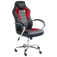 Fotoliu de birou Halmar Scroll Piele artificială/ Black Red