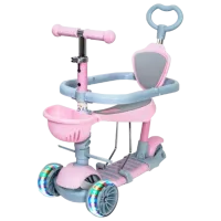 Детский трёхколёсный самокат 4Play Multi 5 in 1 (643105) 25 кг/ Розовый