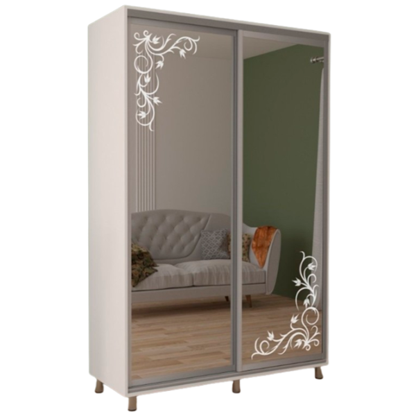Dulap cupe Mobildor-Lux ARON S 1900 desen 8681 190 x 60 x 220 / PAL / Alb briliant photo 1