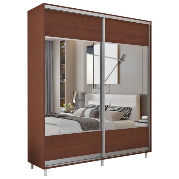 Dulap pentru haine Glisant Mobildor-Lux ARON 2200 K1 2226 220 x 60 x 220 / PAL / Wenghe photo 1