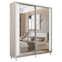 Dulap pentru haine Glisant Mobildor-Lux ARON 1700 K2 8681 170 x 60 x 220 / PAL / Alb briliant