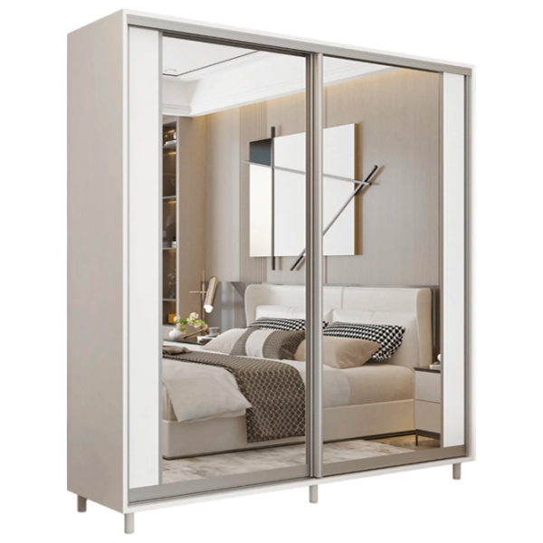 Dulap pentru haine Glisant Mobildor-Lux ARON 1900 K2 8681 190 x 60 x 220 / PAL / Alb briliant photo 1 Dulap pentru haine Glisant Mobildor-Lux ARON 1900 K2 8681 190 x 60 x 220 / PAL / Alb briliant photo 1