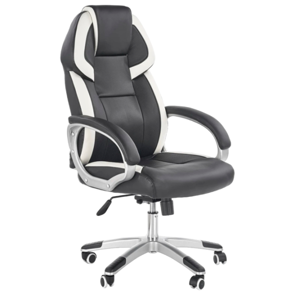Fotoliu de birou Halmar Barton Piele artificială/ Black White photo 1