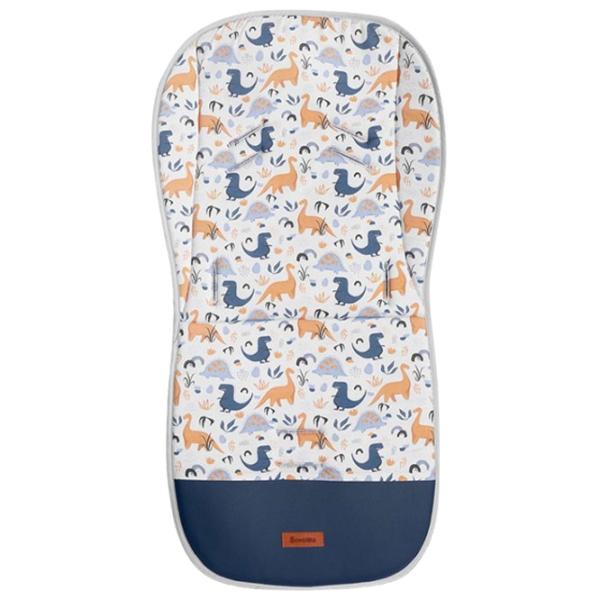 Salteluța pentru cărucior Sensillo Velvet 207548 Bumbac, polister/ Dinozauri/ Dark Blue photo 1