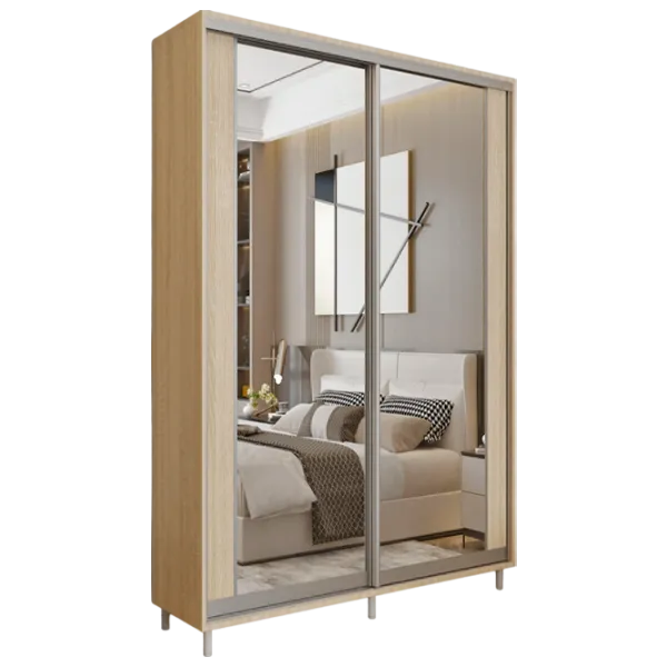 Dulap pentru haine Glisant Mobildor-Lux ARON 1000 K2 3025 100 x 60 x 220 / PAL / Stejar Sonoma photo 1