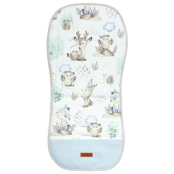 Salteluța pentru cărucior Sensillo Velvet 207531 Bumbac, polister/ Animale/ Light Blue photo 1