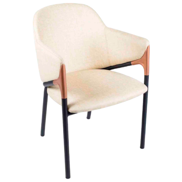 Scaun de bucătărie Caris Larsen Stofă/ Beige Black photo 1