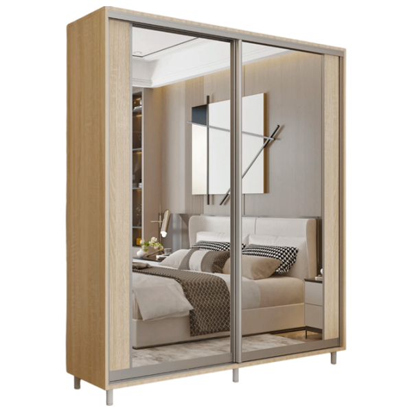 Dulap pentru haine Glisant Mobildor-Lux Aron 1600 K2 3025 160 x 60 x 220 / PAL / Stejar Sonoma photo 1 Dulap pentru haine Glisant Mobildor-Lux Aron 1600 K2 3025 160 x 60 x 220 / PAL / Stejar Sonoma photo 1