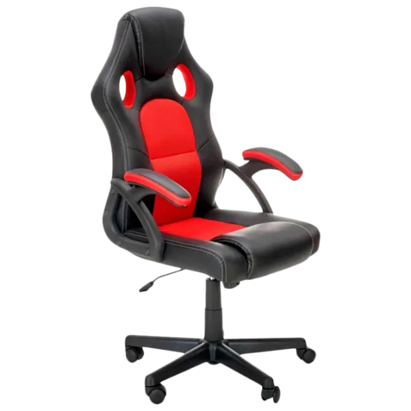 Fotoliu de birou Halmar Berkel Piele artificială/ Black Red photo 1