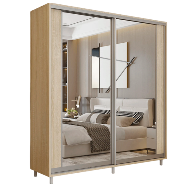 Dulap pentru haine Glisant Mobildor-Lux Aron 2200 K2 3025 220 x 60 x 220 / PAL / Stejar Sonoma photo 1