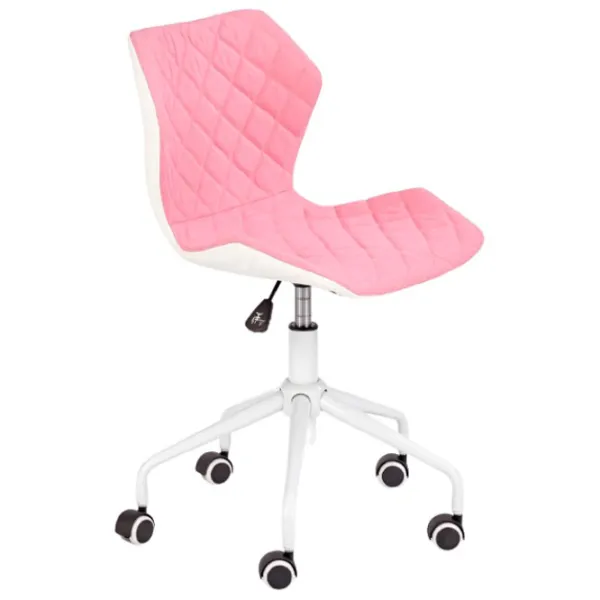 Fotoliu de birou Halmar Matrix 3 Țesătură, piele artificială/ White Pink photo 1
