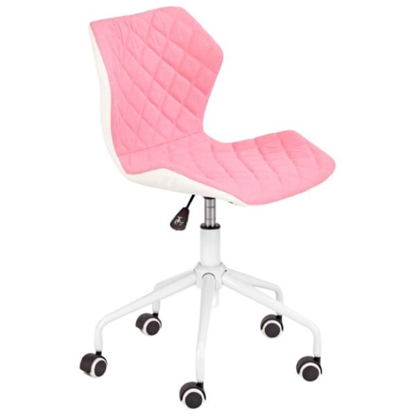 Fotoliu de birou Halmar Matrix 3 Țesătură, piele artificială/ White Pink photo 1