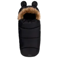 Husă pentru cărucior MoMi Footmuf Blană artificială, poliester/ Black