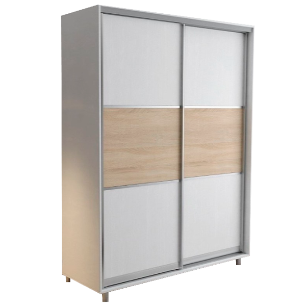 Dulap cupe Mobildor-Lux ARON S 1500 K 8681 150 x 60 x 220 / PAL / Alb briliant photo 1