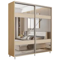 Dulap pentru haine Glisant Mobildor-Lux ARON 1900 K3 3025 190 x 60 x 220 / LPAL / Stejar Sonoma