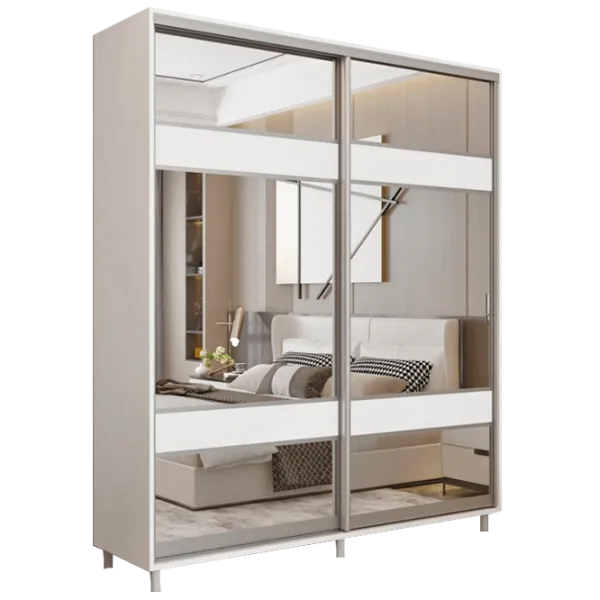 Dulap cupe Mobildor-Lux ARON 1400 K3 8681 140 x 60 x 220 / LPAL / Alb briliant photo 1